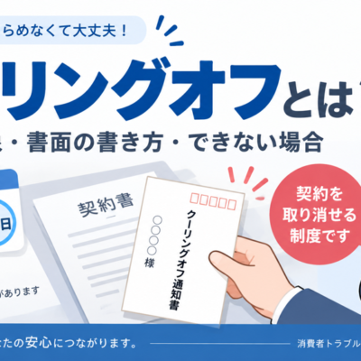 クーリングオフとは？期間・対象・書面の書き方・できない場合をわかりやすく解説