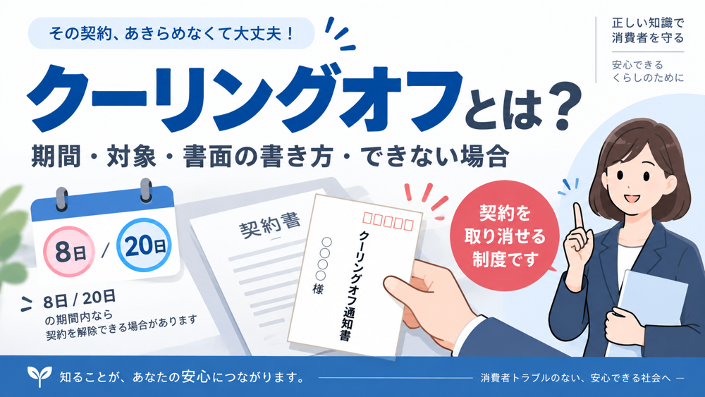クーリングオフとは？期間・対象・書面の書き方・できない場合をわかりやすく解説