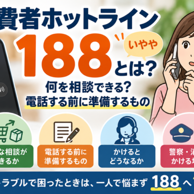 消費者ホットライン188とは？何を相談できる？電話する前に準備するもの