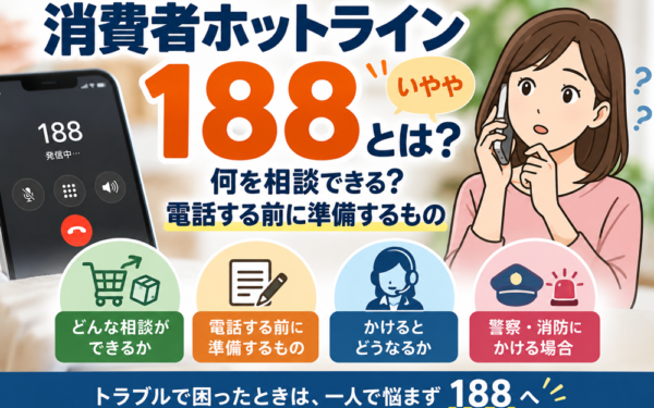 消費者ホットライン188とは？何を相談できる？電話する前に準備するもの