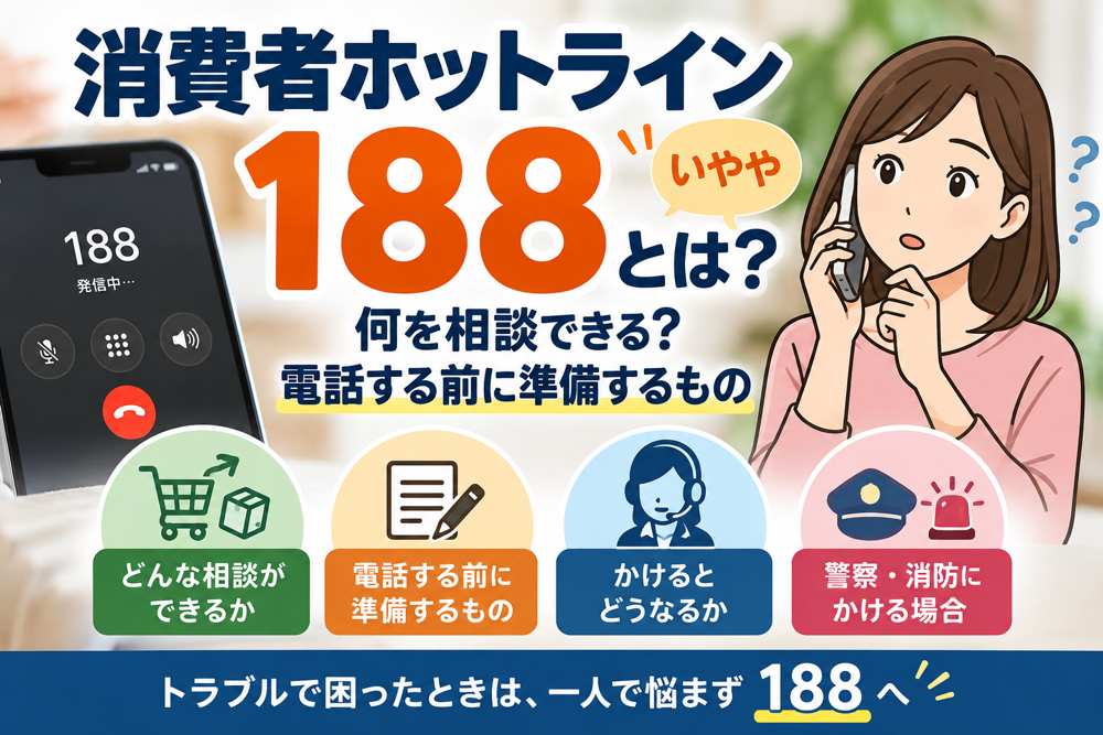 消費者ホットライン188とは？何を相談できる？電話する前に準備するもの