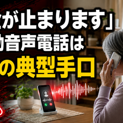「年金が止まります」の自動音声電話は詐欺の典型手口