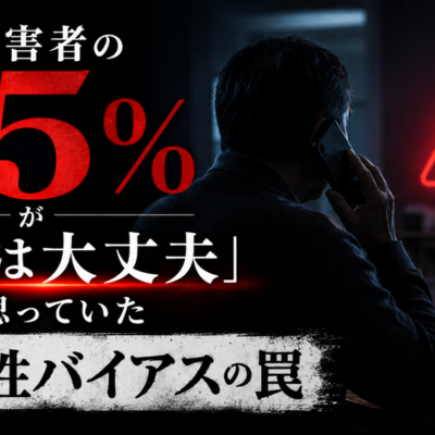 詐欺被害者の95%が「自分は大丈夫」と思っていた正常性バイアスの罠