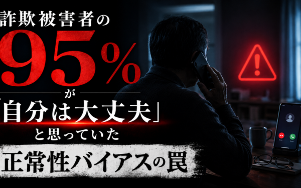 詐欺被害者の95%が「自分は大丈夫」と思っていた正常性バイアスの罠