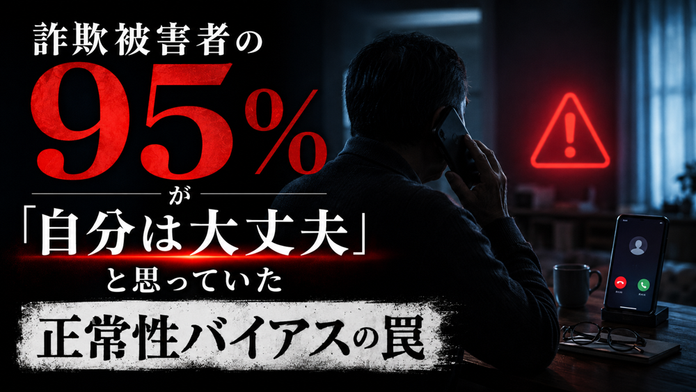 詐欺被害者の95%が「自分は大丈夫」と思っていた正常性バイアスの罠